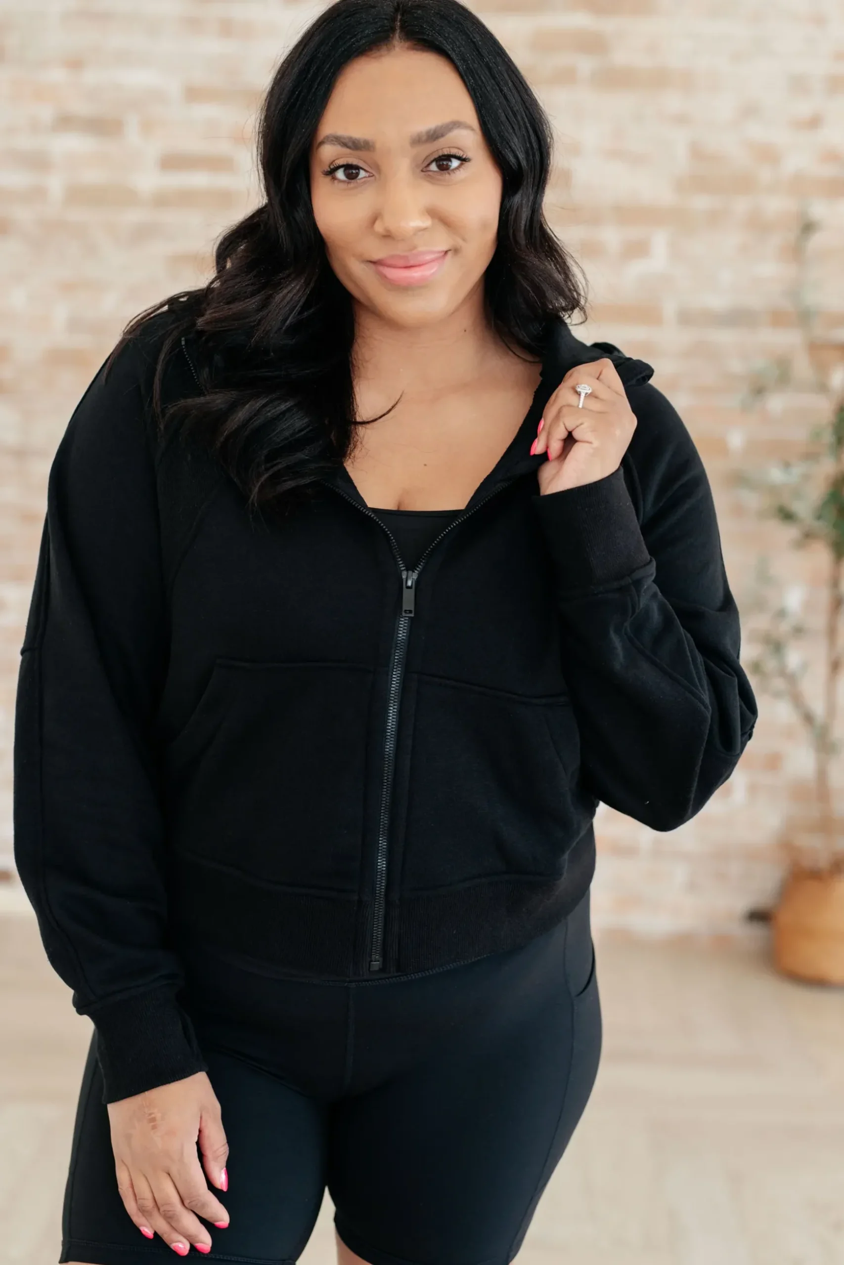 Sun or Shade Zip Up Jacket in Black