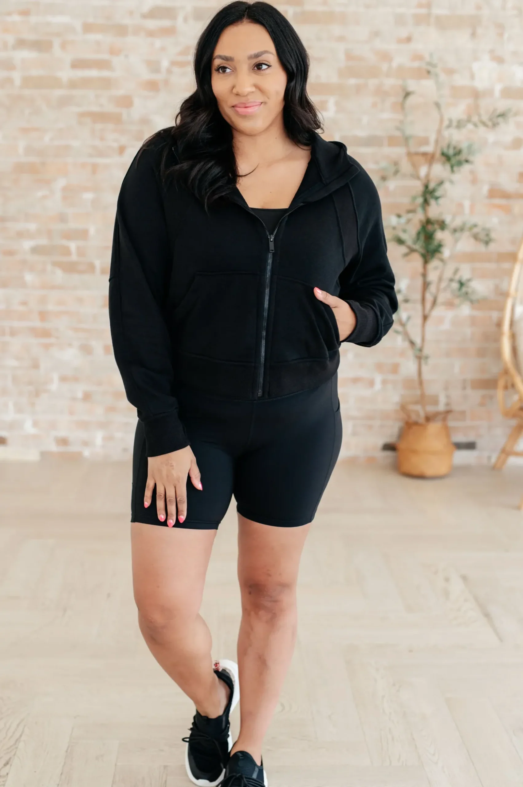Sun or Shade Zip Up Jacket in Black