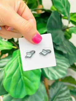 Sun Visor Enamel Stud Earrings