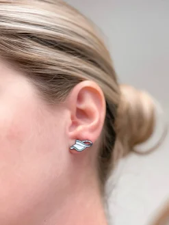 Sun Visor Enamel Stud Earrings