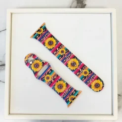 Sunflower Serape Silicone Watch Band - S/M