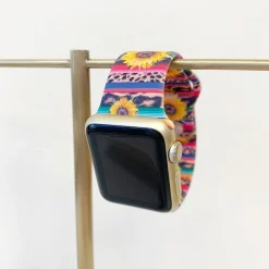 Sunflower Serape Silicone Watch Band - S/M