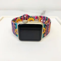 Sunflower Serape Silicone Watch Band - S/M