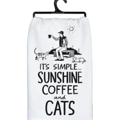 'Sunshine, Coffee, & Cats' Kitchen Towel