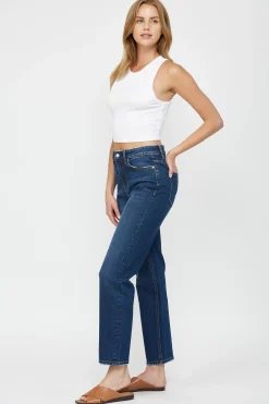 Super High Wedge Straight Leg Jeans by Mica Denim (Ships in 2-3 Weeks)