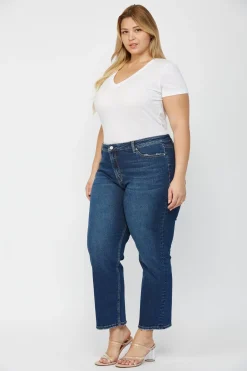 Super High Wedge Straight Leg Jeans by Mica Denim (Ships in 2-3 Weeks)