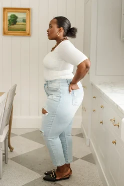 Super Light Destroyed Boyfriend Jeans by Judy Blue