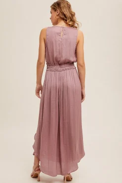Surplice Neck Satin Maxi Dress by Mystree