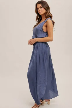 Surplice Neck Satin Maxi Dress by Mystree