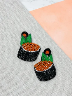 Sushi Roll Beaded Dangle Earrings