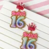 'Sweet 16' Birthday Balloon Dangle Earrings - Pink & Purple