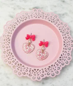 Sweetheart Pearl and Bow Dangle Earrings