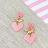 Sweetheart Ribbon Dangle Earrings