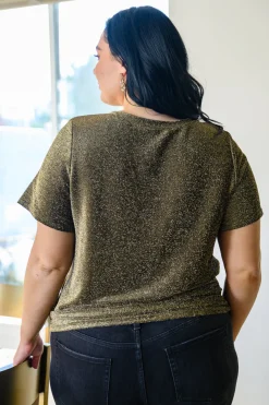 Sweetly Twinkle Short Sleeve Knit Top In Black