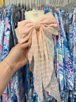 Swiss Pink Hair Bow by Simply Southern