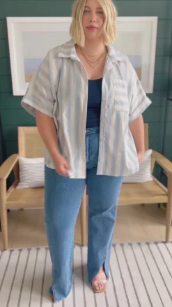 Tailored to Relax Striped Button Down