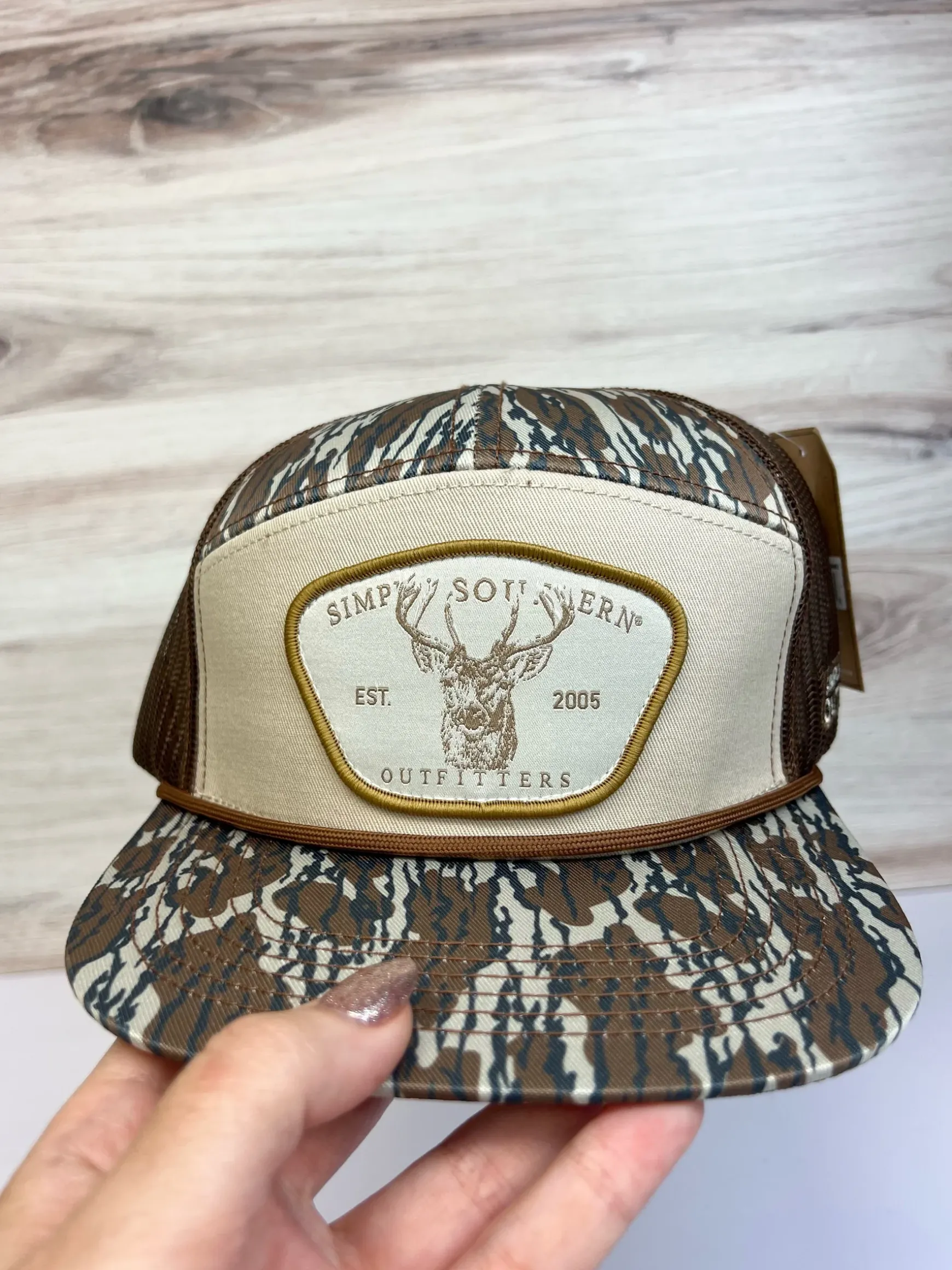 Tan Buck Embroidered Men's Hat by Simply Southern