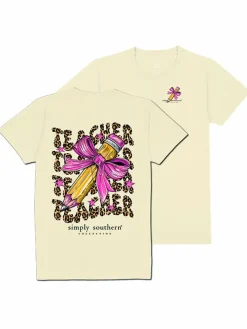 Teacher Bow Short Sleeve Tee by Simply Southern