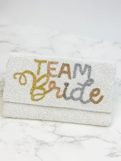 'Team Bride' Beaded Convertible Crossbody Bag