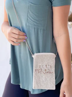 'Team Bride' Beaded Phone Crossbody
