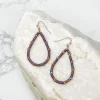 Teardrop Threaded Dangle Earrings - Metallic Multi