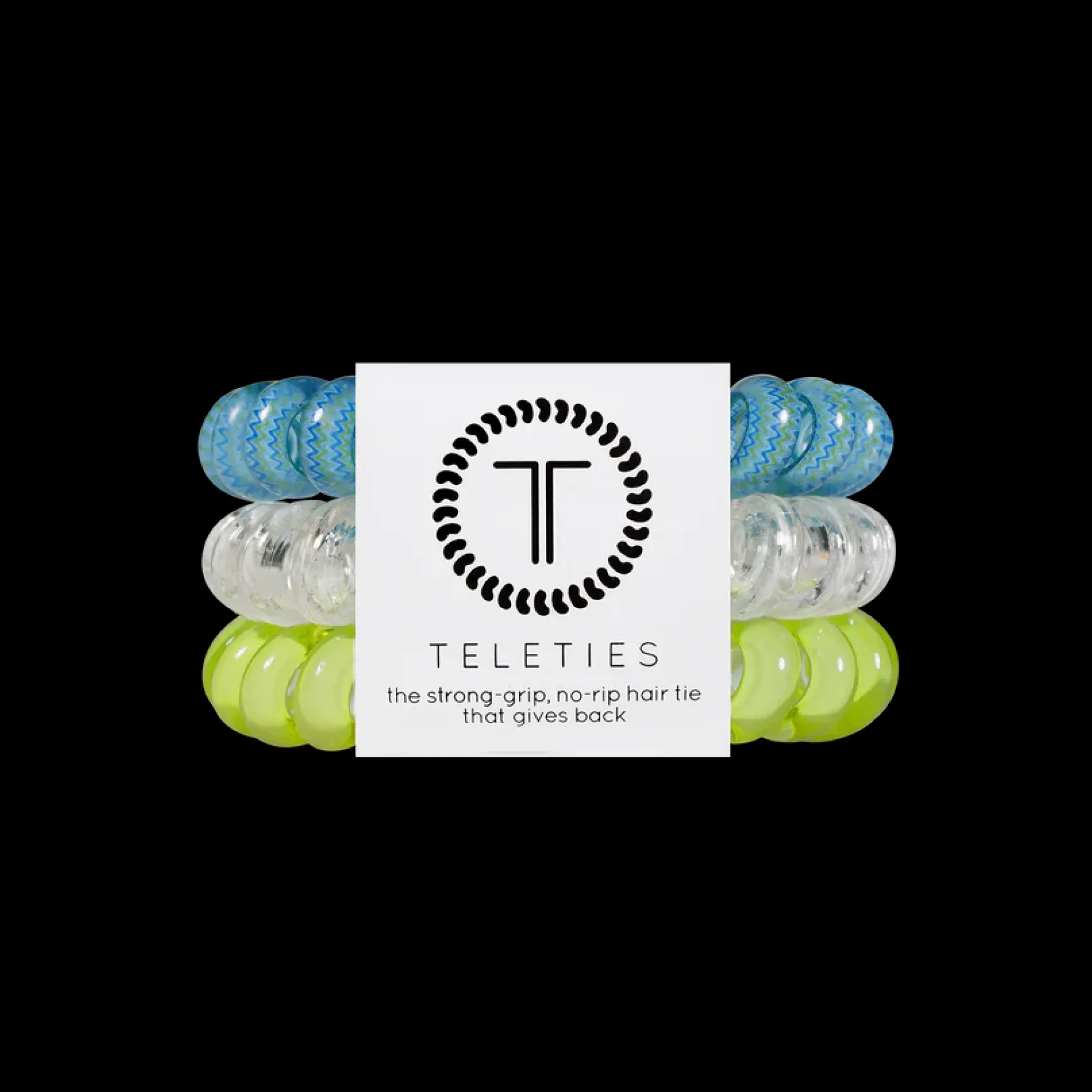 Teleties Hair Tie - Large Band Pack of 3 - Ocean Villa