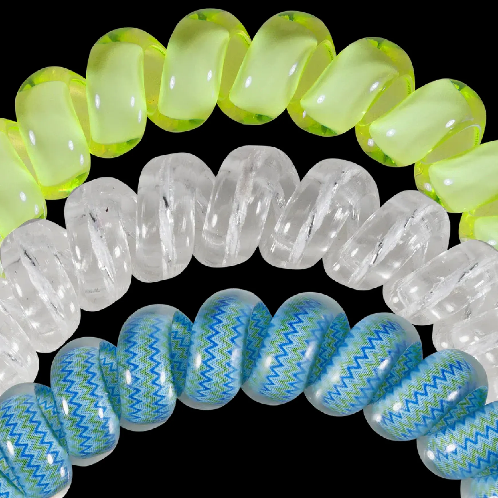 Teleties Hair Tie - Large Band Pack of 3 - Ocean Villa