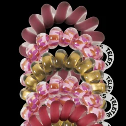 Teleties Hair Tie - Tiny Band Pack of 5 - Burgundy Bliss