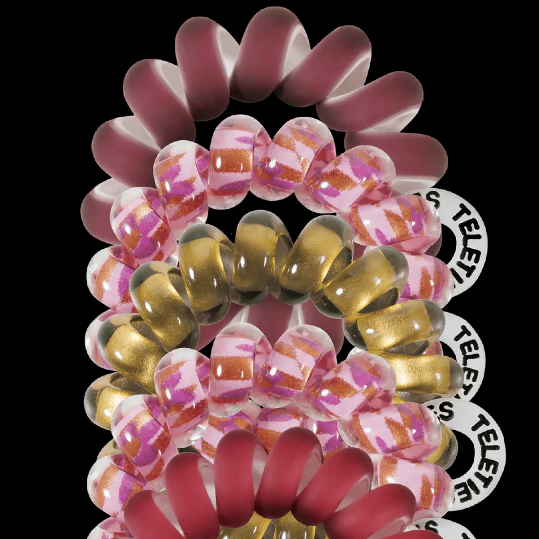 Teleties Hair Tie - Tiny Band Pack of 5 - Burgundy Bliss