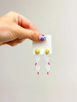 Tennis Racket Layered Dangle Earrings
