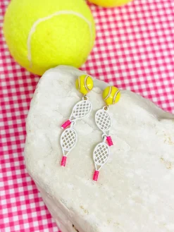 Tennis Racket Layered Dangle Earrings