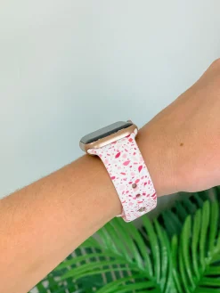 Terrazzo Heart Printed Silicone Smart Watch Band