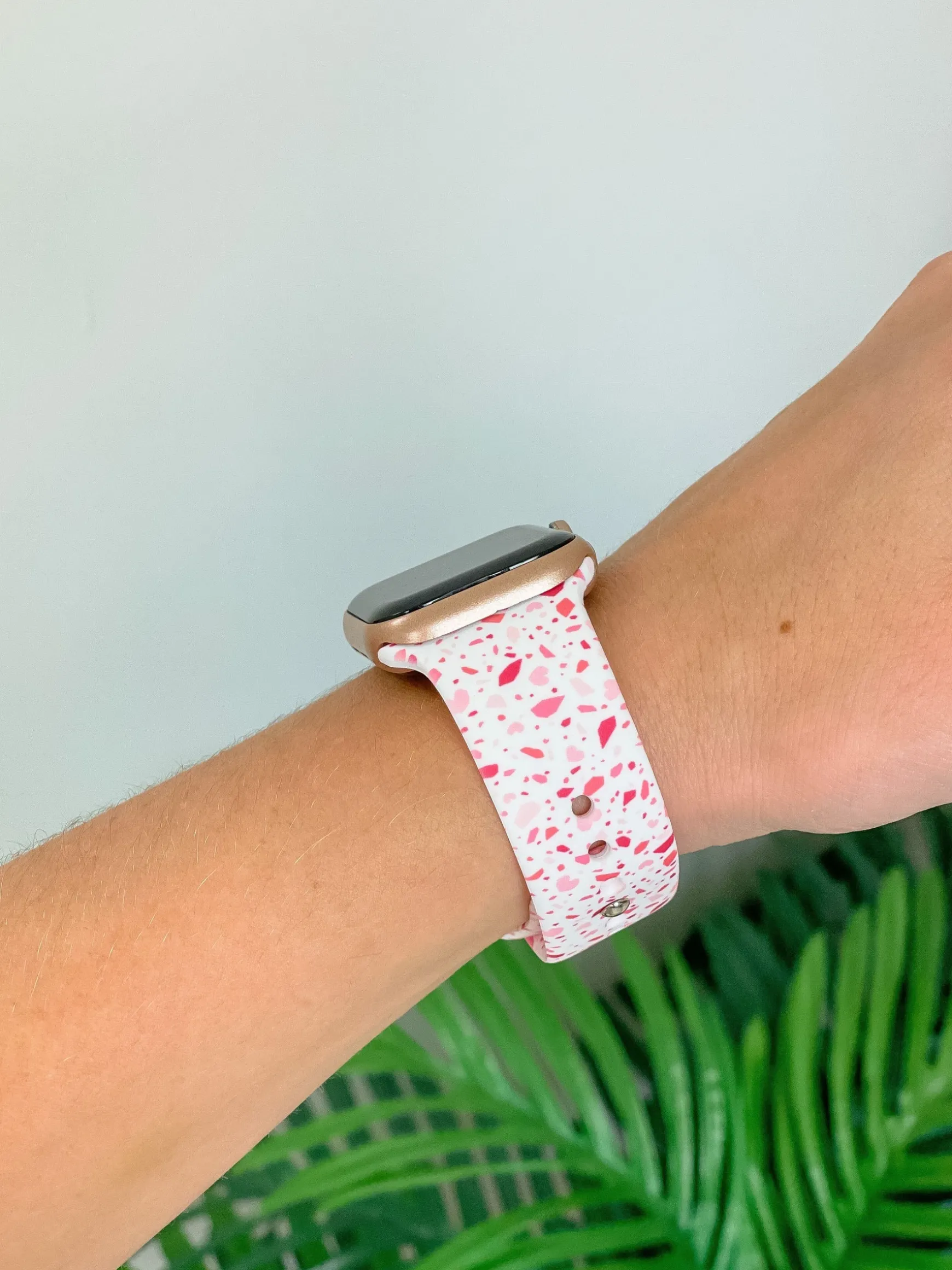 Terrazzo Heart Printed Silicone Smart Watch Band