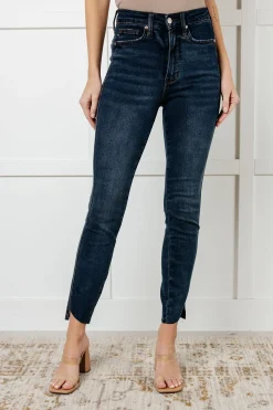 Tessa High Rise Control Top Step Hem Skinny Jeans by Judy Blue