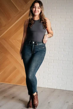 Tessa High Rise Control Top Step Hem Skinny Jeans by Judy Blue