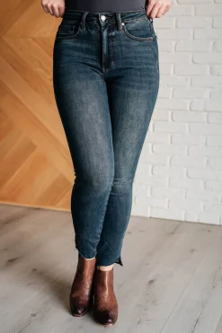 Tessa High Rise Control Top Step Hem Skinny Jeans by Judy Blue