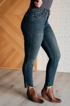 Tessa High Rise Control Top Step Hem Skinny Jeans by Judy Blue