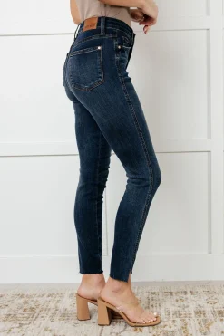 Tessa High Rise Control Top Step Hem Skinny Jeans by Judy Blue