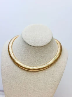 Textured Collar Necklace - Gold