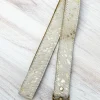 Textured Cowhide Purse Strap - Beige & Gold