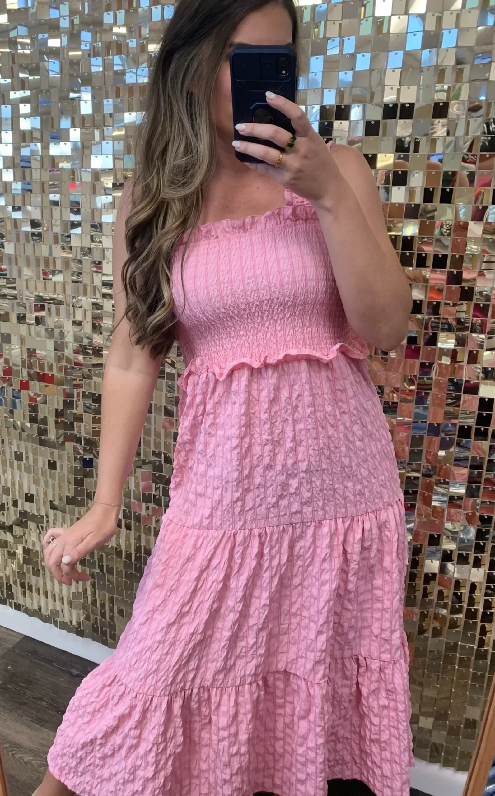 Textured Maxi Dress by Simply Southern - Light Pink