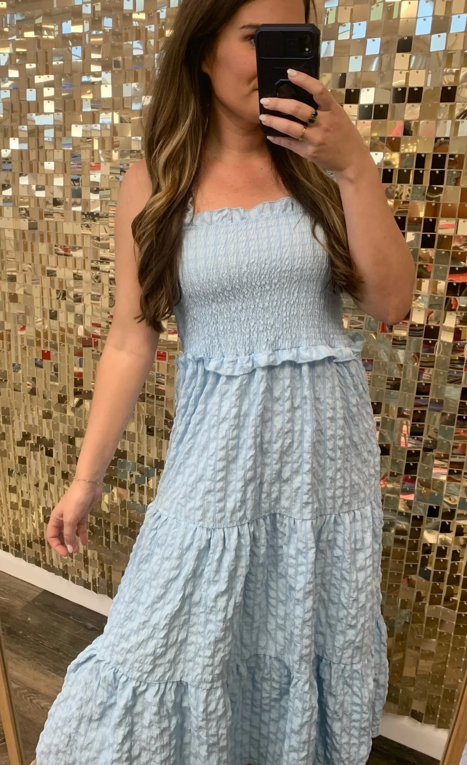 Textured Maxi Dress by Simply Southern - Light Blue