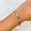 Textured Metal Cuff Bracelet - Gold