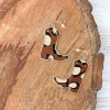 Textured Rodeo Boots Dangle Earrings - Brown