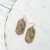Textured Snakeskin Gold Drop Earrings