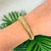 Textured Vintage Metal Bracelet - Gold