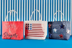 4th Of July Sparkle Totes by Mud Pie
