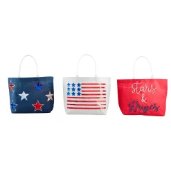 4th Of July Sparkle Totes by Mud Pie