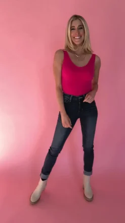 The Basics Bodysuit in Fuchsia