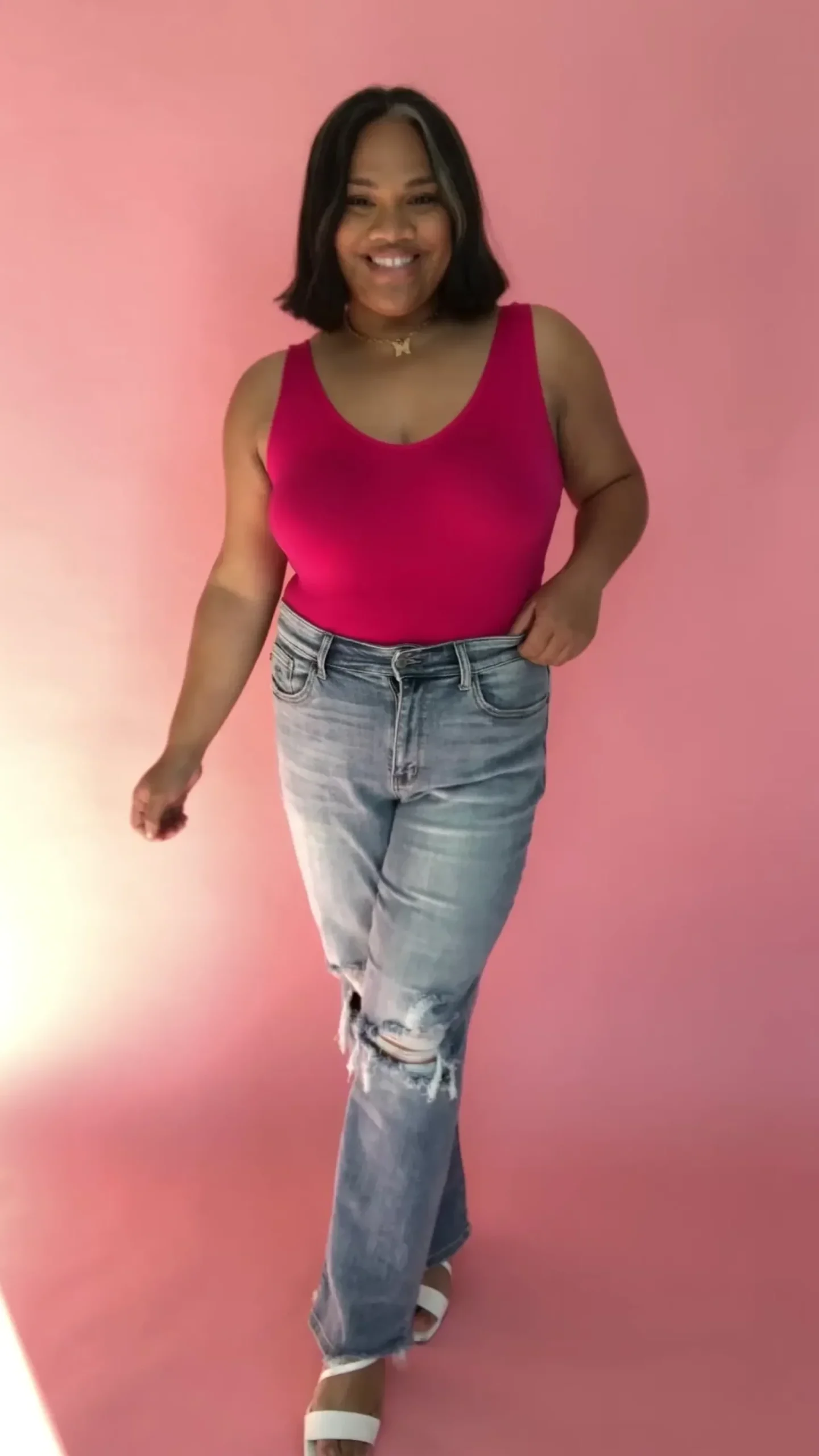 The Basics Bodysuit in Fuchsia